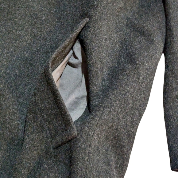 Mario Valente Merino Lambswool Coat 40 Charcoal Black Made In Italy Quiet Luxury - Picture 5 of 13